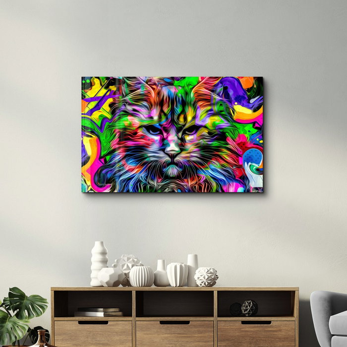 Wallity Pintura Decorativa de Vidrio Templado Multicolor 46 x 72 cm